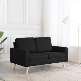 Dvivietė Sofa, Juodos Spalvos, Audinys