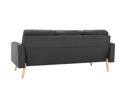 Trivietė Sofa, Tamsiai Pilkos Spalvos, Audinys