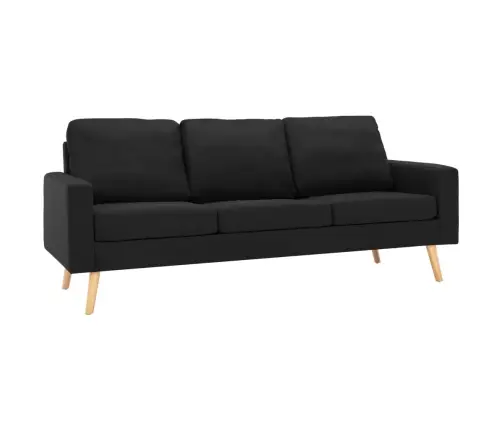 Trivietė Sofa, Juodos Spalvos, Audinys