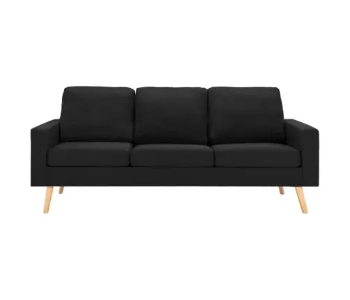 Trivietė Sofa, Juodos Spalvos, Audinys