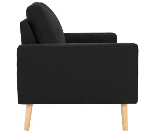 Trivietė Sofa, Juodos Spalvos, Audinys