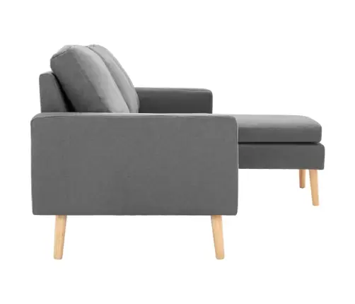Trīsvietīgs Dīvāns Ar Kājsoliņu, Gaiši Pelēks Audums Vidaxl