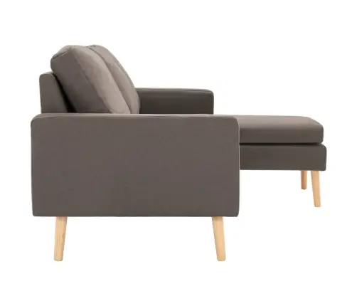Trīsvietīgs Dīvāns Ar Kājsoliņu, Pelēkbrūns Audums Vidaxl