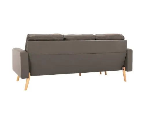Trīsvietīgs Dīvāns Ar Kājsoliņu, Pelēkbrūns Audums Vidaxl