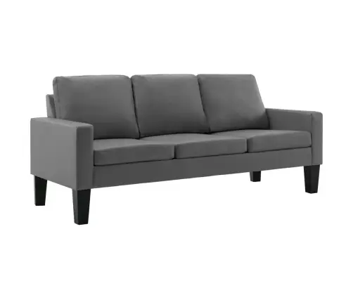 Trivietė Sofa, Pilkos Spalvos, Dirbtinė Oda
