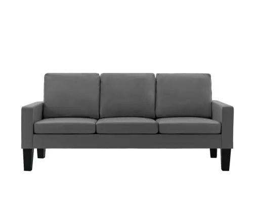 Trivietė Sofa, Pilkos Spalvos, Dirbtinė Oda