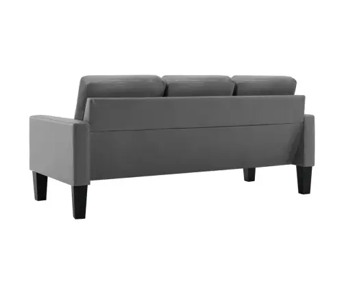 Trivietė Sofa, Pilkos Spalvos, Dirbtinė Oda