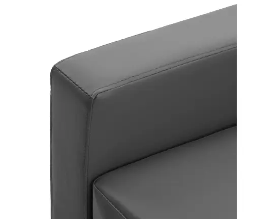 Trivietė Sofa, Pilkos Spalvos, Dirbtinė Oda