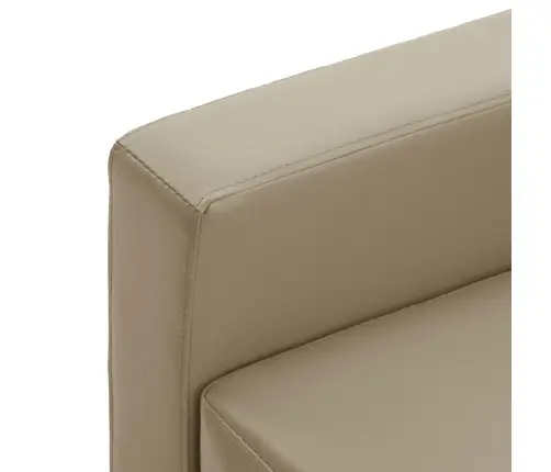 Trīsvietīgs Dīvāns, Kapučīno Krāsas Mākslīgā Āda Vidaxl