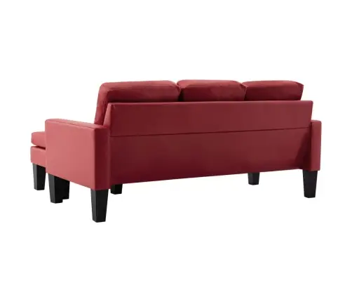 Trīsvietīgs Dīvāns Ar Kājsoliņu, Vīnsarkana Mākslīgā Āda Vidaxl