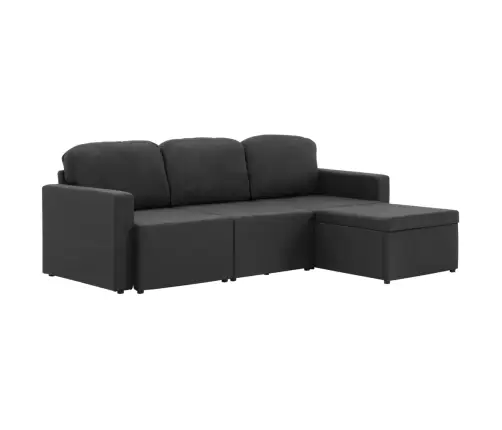 Trivietė Modulinė Sofa-Lova, Tamsiai Pilkos Spalvos, Audinys