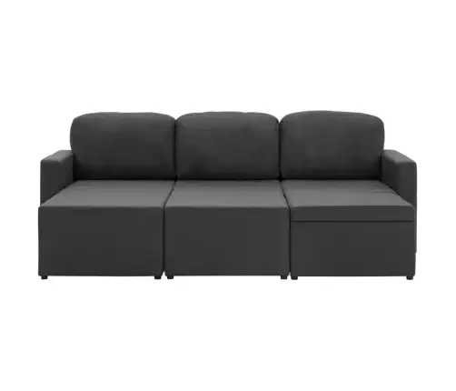 Trivietė Modulinė Sofa-Lova, Tamsiai Pilkos Spalvos, Audinys