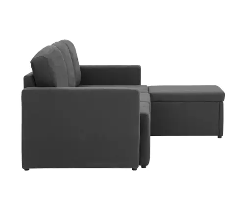 Trivietė Modulinė Sofa-Lova, Tamsiai Pilkos Spalvos, Audinys