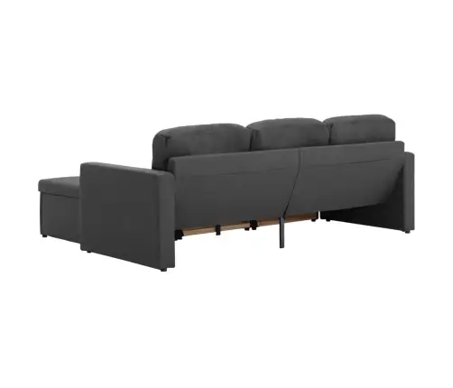 Trivietė Modulinė Sofa-Lova, Tamsiai Pilkos Spalvos, Audinys