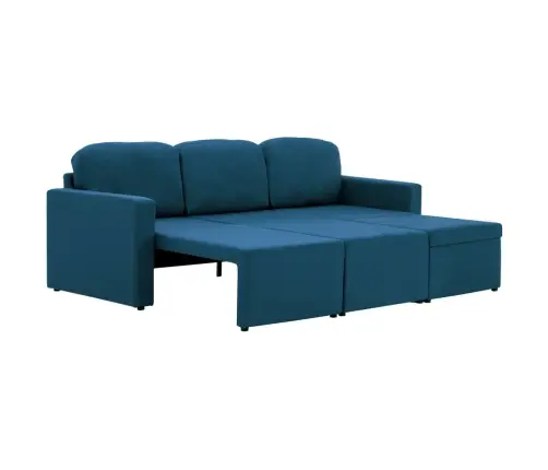 Trivietė Modulinė Sofa-Lova, Mėlynos Spalvos, Audinys
