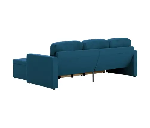 Trivietė Modulinė Sofa-Lova, Mėlynos Spalvos, Audinys