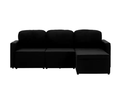 Dīvāngulta, Trīsvietīga, Pārveidojama, Melns Audums Vidaxl