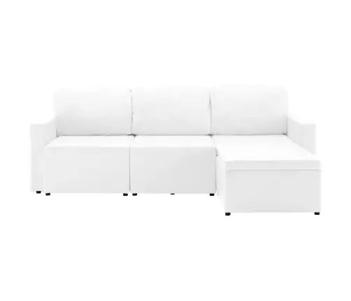 Dīvāngulta, Trīsvietīga, Pārveidojama, Balta Mākslīgā Āda Vidaxl