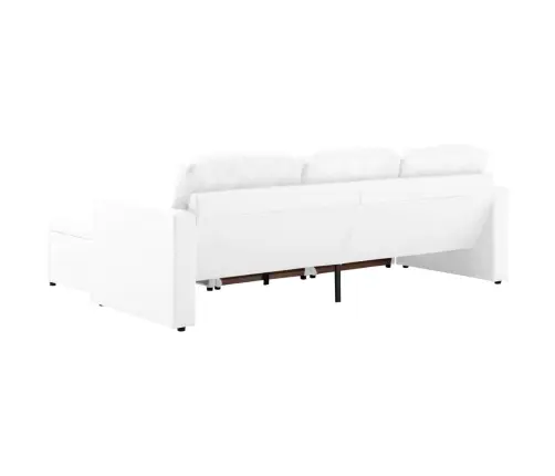 Dīvāngulta, Trīsvietīga, Pārveidojama, Balta Mākslīgā Āda Vidaxl