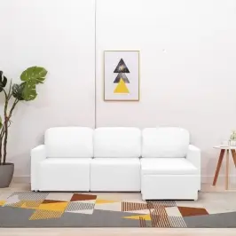 Dīvāngulta, Trīsvietīga, Pārveidojama, Balta Mākslīgā Āda Vidaxl Dīvāngulta, Trīsvietīga, Pārveidojama, Balta Mākslīgā Āda Vidaxl