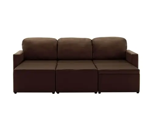 Dīvāngulta, Trīsvietīga, Pārveidojama, Brūna Mākslīgā Āda Vidaxl