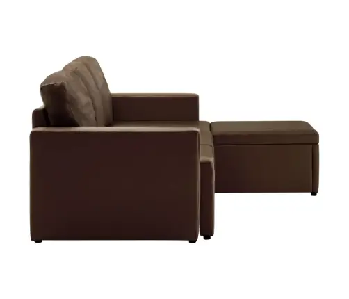 Dīvāngulta, Trīsvietīga, Pārveidojama, Brūna Mākslīgā Āda Vidaxl