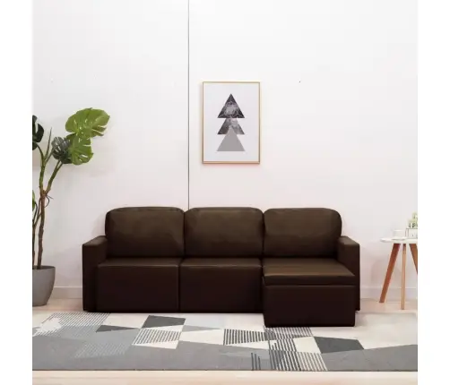 Dīvāngulta, Trīsvietīga, Pārveidojama, Brūna Mākslīgā Āda Vidaxl