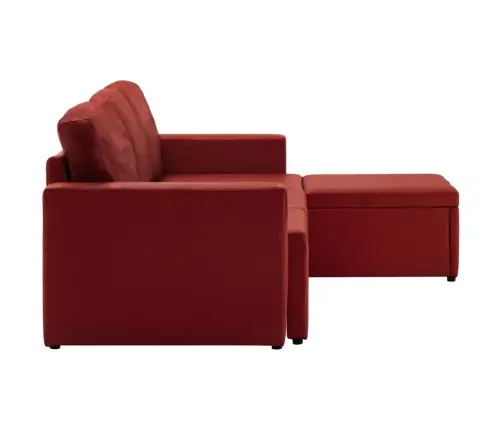 Dīvāngulta, Trīsvietīga, Pārveidojama, Vīnsarkana Mākslīgā Āda Vidaxl