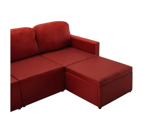 Dīvāngulta, Trīsvietīga, Pārveidojama, Vīnsarkana Mākslīgā Āda Vidaxl