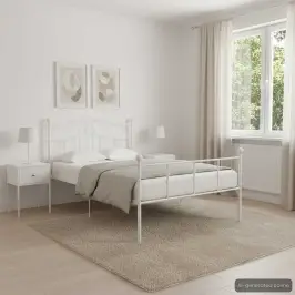 Gultas Rāmis, Balts Metāls, 100X200 Cm Vidaxl Gultas Rāmis, Balts Metāls, 100X200 Cm Vidaxl