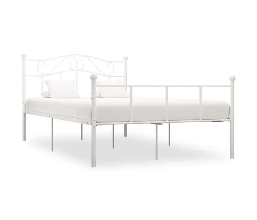 Voodiraam, Valge, Metall, 120 X 200 Cm