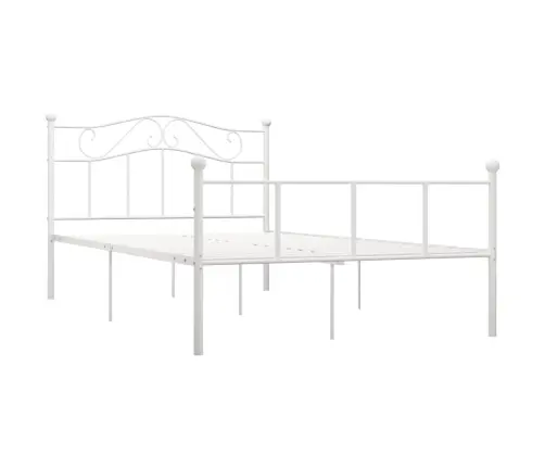 Voodiraam, Valge, Metall, 120 X 200 Cm