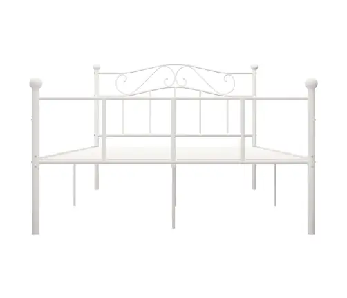 Voodiraam, Valge, Metall, 140 X 200 Cm