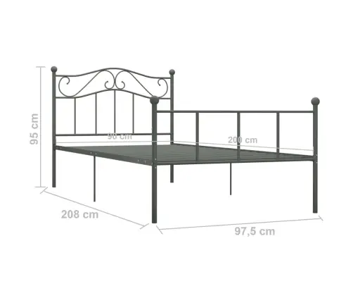 Voodiraam Hall Metallist 90 X 200 Cm