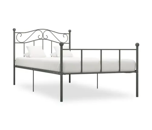 Gultas Rāmis, Pelēks Metāls, 100X200 Cm Vidaxl