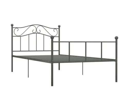 Gultas Rāmis, Pelēks Metāls, 100X200 Cm Vidaxl