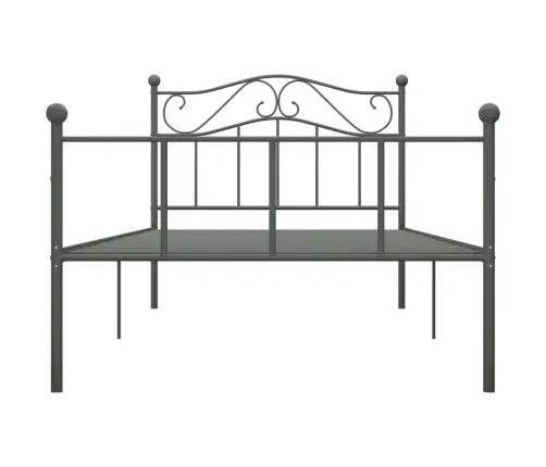 Gultas Rāmis, Pelēks Metāls, 100X200 Cm Vidaxl