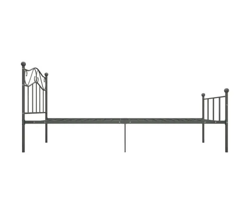 Gultas Rāmis, Pelēks Metāls, 100X200 Cm Vidaxl