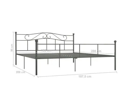 Lovos Rėmas, Pilkos Spalvos, 180X200cm Metalas