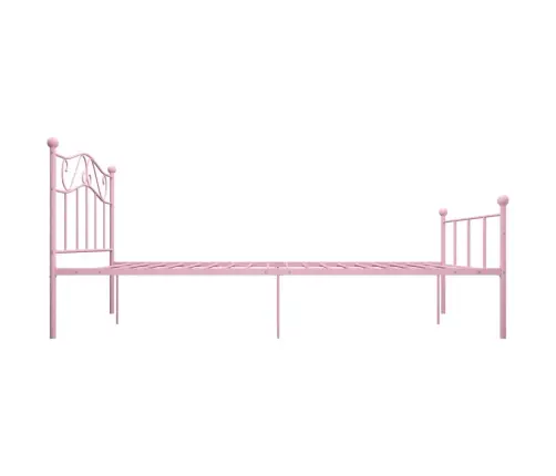 Voodiraam, Roosa, Metall, 140 X 200 Cm