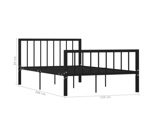 Gultas Rāmis, Melns Metāls, 120X200 Cm Vidaxl