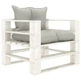 Sodo Sofa Iš Palečių Su Taupe Spalvos Pagalvėmis, Mediena