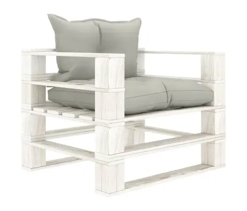 Dārza Palešu Dīvāns Ar Pelēkbrūniem Matračiem, Koks Vidaxl