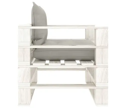 Dārza Palešu Dīvāns Ar Pelēkbrūniem Matračiem, Koks Vidaxl