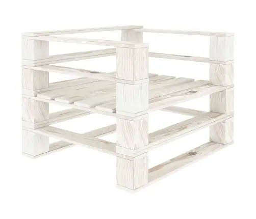 Dārza Palešu Dīvāns Ar Krēmkrāsas Matračiem, Koks Vidaxl