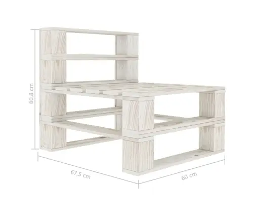 Vidējais Dārza Palešu Dīvāns Ar Krēmkrāsas Matračiem, Koks Vidaxl