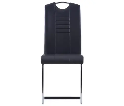 Virtuves Galds Un 4 Krēsli, Melna Mākslīgā Āda Vidaxl