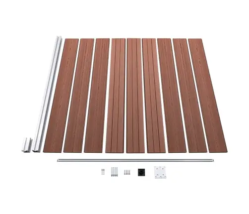 Wpc-Aiakomplekt, 3 Ruutu + 1 Kaldus, 619 X 186 Cm Pruun