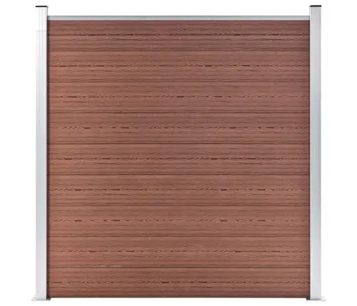 Dārza Žogs, 5 Kvadrāta, 1 Slīps Panelis, 965X186 Cm, Brūns Wpc Vidaxl