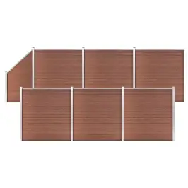 Wpc-Aiakomplekt, 6 Ruutu + 1 Kaldus, 1138 X 186 Cm Pruun
